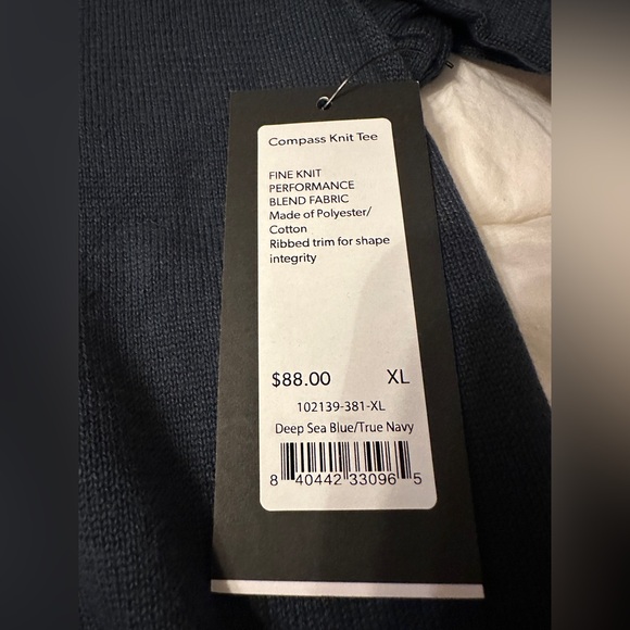 RHONE Blue Compass Knit Tee - NWT - Size XL Performance Apparel - Picture 7 of 10